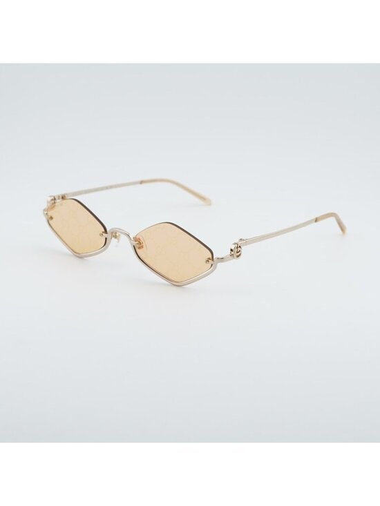 Gucci GG1604S 004 Sunglasses Gold Geometric Frame main image 6